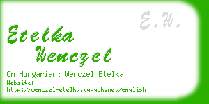 etelka wenczel business card